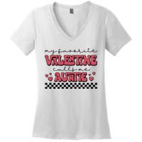 Retro Auntie Valentine's Day Women's V-Neck T-Shirt