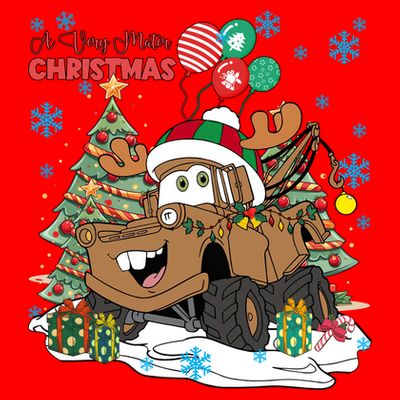 Retro A Very Mater Christmas Light Cars Land Tow Mater Christmas S T-Shirt