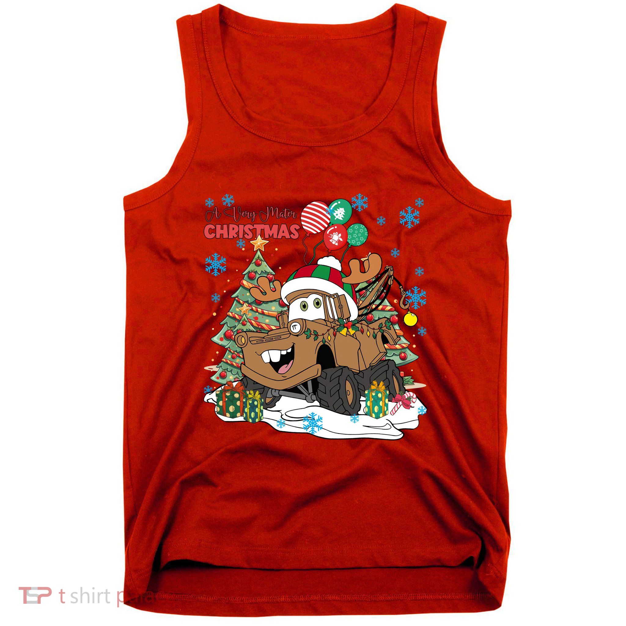 Retro A Very Mater Christmas Light Cars Land Tow Mater Christmas S Tank Top