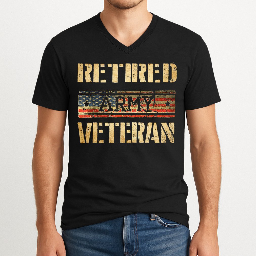 Retired army veteran V-Neck T-Shirt