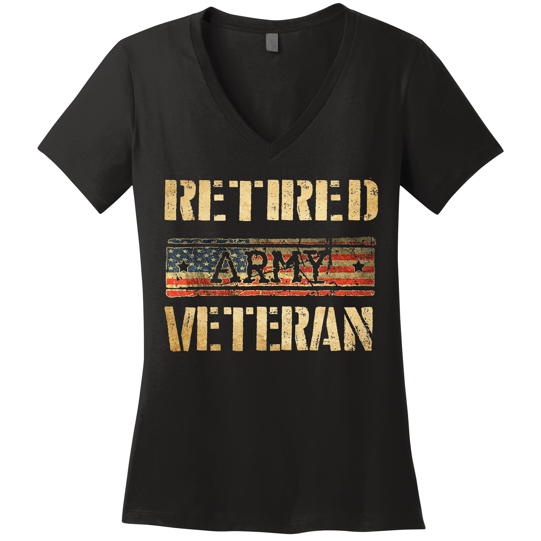 Retired army veteran Women's V-Neck T-Shirt