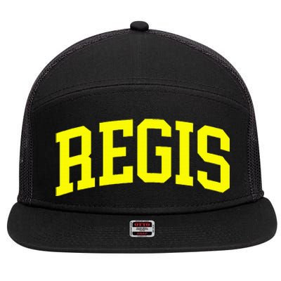 Regis Arch Vintage Retro College Athletic Sports 7 Panel Mesh Trucker Snapback Hat