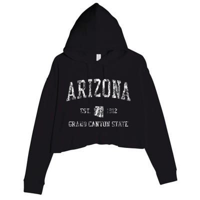 Retro Arizona Vintage Sports Design Crop Fleece Hoodie