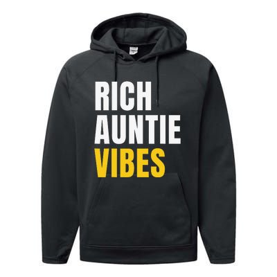 Rich Auntie Vibes Aunt Best Aunty Mothers Day Birthday Performance Fleece Hoodie