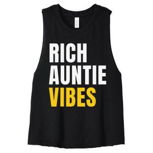 Rich Auntie Vibes Aunt Best Aunty Mothers Day Birthday Women's Racerback Cropped Tank