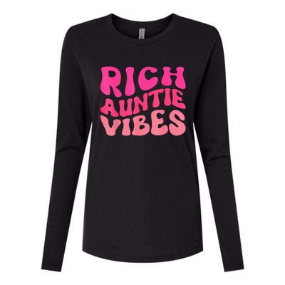 Rich Auntie Vibes Aunt Best Aunty  Mother's Day Cute Womens Cotton Relaxed Long Sleeve T-Shirt