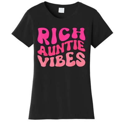 Rich Auntie Vibes Aunt Best Aunty  Mother's Day Cute Women's T-Shirt