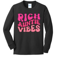 Rich Auntie Vibes Aunt Best Aunty  Mother's Day Cute Kids Long Sleeve Shirt