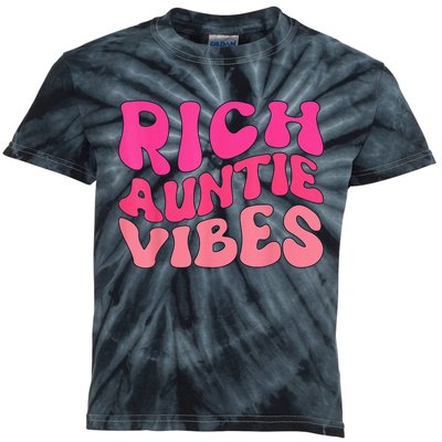 Rich Auntie Vibes Aunt Best Aunty  Mother's Day Cute Kids Tie-Dye T-Shirt