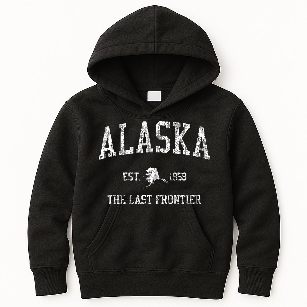 Retro Alaska Vintage Sports Kids Hoodie