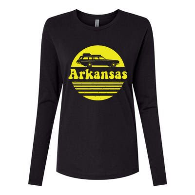 Retro Arkansas Vintage Vacation Womens Cotton Relaxed Long Sleeve T-Shirt