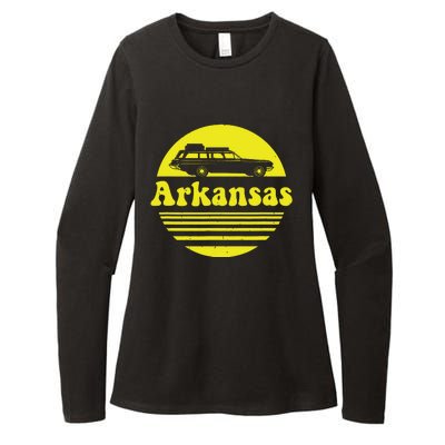 Retro Arkansas Vintage Vacation Womens CVC Long Sleeve Shirt