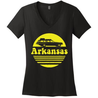 Retro Arkansas Vintage Vacation Women's V-Neck T-Shirt