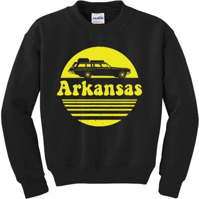 Retro Arkansas Vintage Vacation Kids Sweatshirt