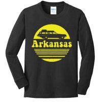 Retro Arkansas Vintage Vacation Kids Long Sleeve Shirt