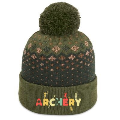 Retro Archery Vintage Archer Competition The Baniff Cuffed Pom Beanie