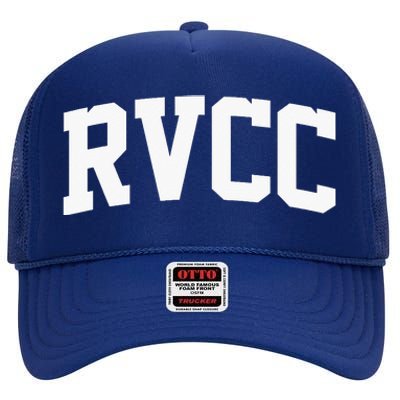 Rvcc Arch Vintage Retro College High Crown Mesh Back Trucker Hat