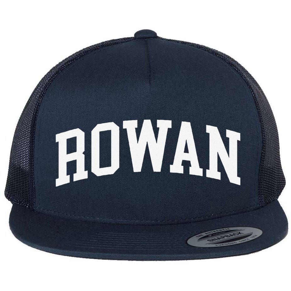 Rowan Arch Vintage Retro College Athletic Sports Flat Bill Trucker Hat
