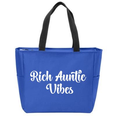Rich Auntie Vibes Aunt Best Aunty Mothers Day Birthday Gift Zip Tote Bag