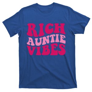 Rich Auntie Vibes Funny Aunt Saying Groovy Gift T-Shirt