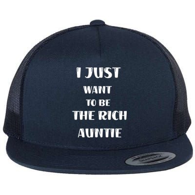 Rich Auntie Vibes Aunt Best Aunty Mothers Day Birthday Cool Gift Flat Bill Trucker Hat