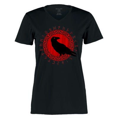 Raven Viking Cirlce Women's Momentum V-Neck T-Shirt