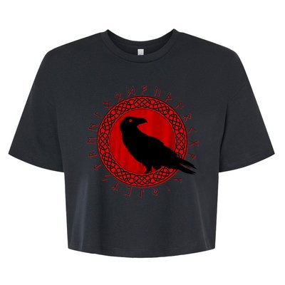 Raven Viking Cirlce Bella+Canvas Jersey Crop Tee