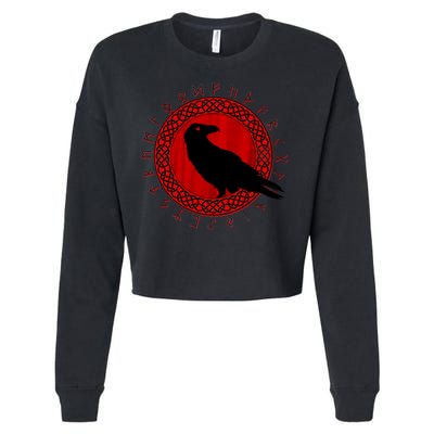 Raven Viking Cirlce Cropped Pullover Crew