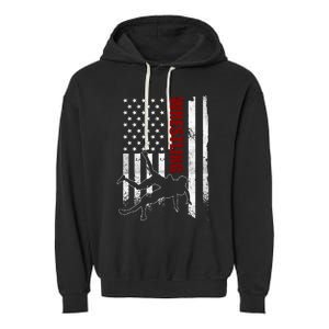 Retro American Wrestling Apparel Us Flag Wrestling Garment-Dyed Fleece Hoodie