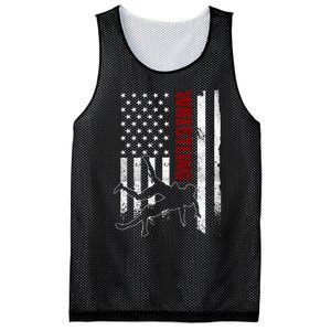 Retro American Wrestling Apparel Us Flag Wrestling Mesh Reversible Basketball Jersey Tank