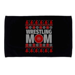 Red And White Wrestling Mom Ugly Christmas Gift Microfiber Hand Towel