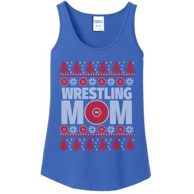 Red And White Wrestling Mom Ugly Christmas Gift Ladies Essential Tank