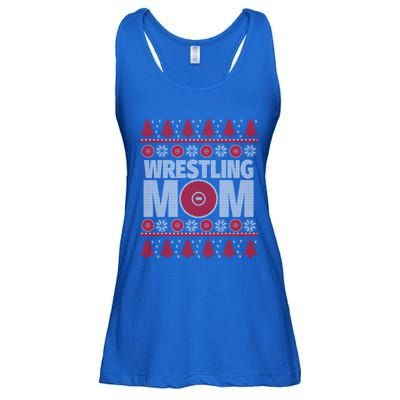 Red And White Wrestling Mom Ugly Christmas Gift Ladies Essential Flowy Tank