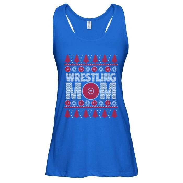 Red And White Wrestling Mom Ugly Christmas Gift Ladies Essential Flowy Tank