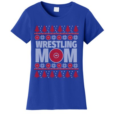 Red And White Wrestling Mom Ugly Christmas Gift Women's T-Shirt