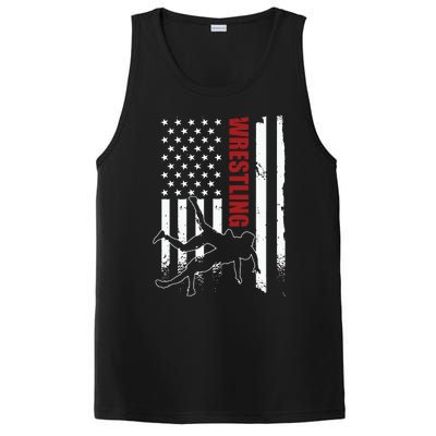 Retro American Wrestling Apparel US Flag Wrestling PosiCharge Competitor Tank