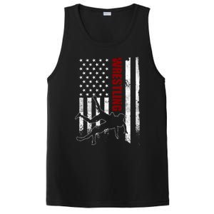 Retro American Wrestling Apparel Us Flag Wrestling PosiCharge Competitor Tank