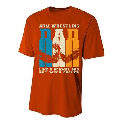 Retro Arm Wrestling Dad Normal Dad But Cooler Armwrestling Performance Sprint T-Shirt