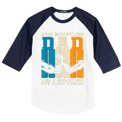 Retro Arm Wrestling Dad Normal Dad But Cooler Armwrestling Baseball Sleeve Shirt