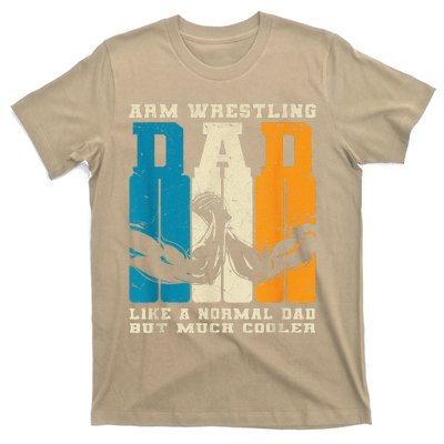 Retro Arm Wrestling Dad Normal Dad But Cooler Armwrestling T-Shirt