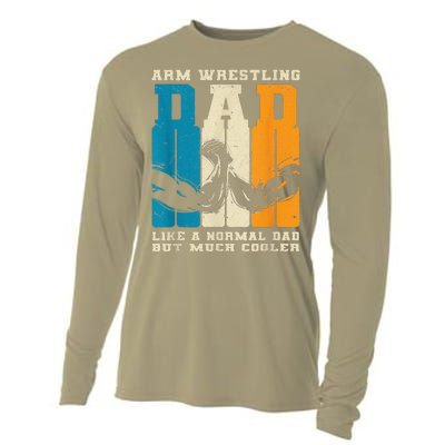 Retro Arm Wrestling Dad Normal Dad But Cooler Armwrestling Cooling Performance Long Sleeve Crew