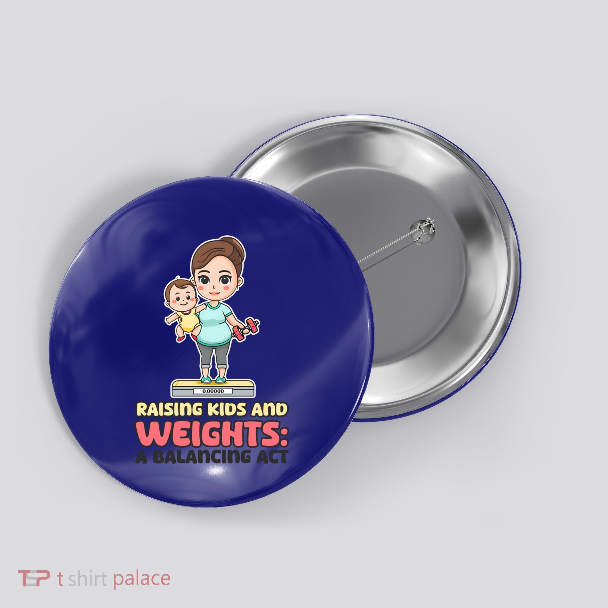 Raising And Weights Design Bodybuilding Mom Gift Button