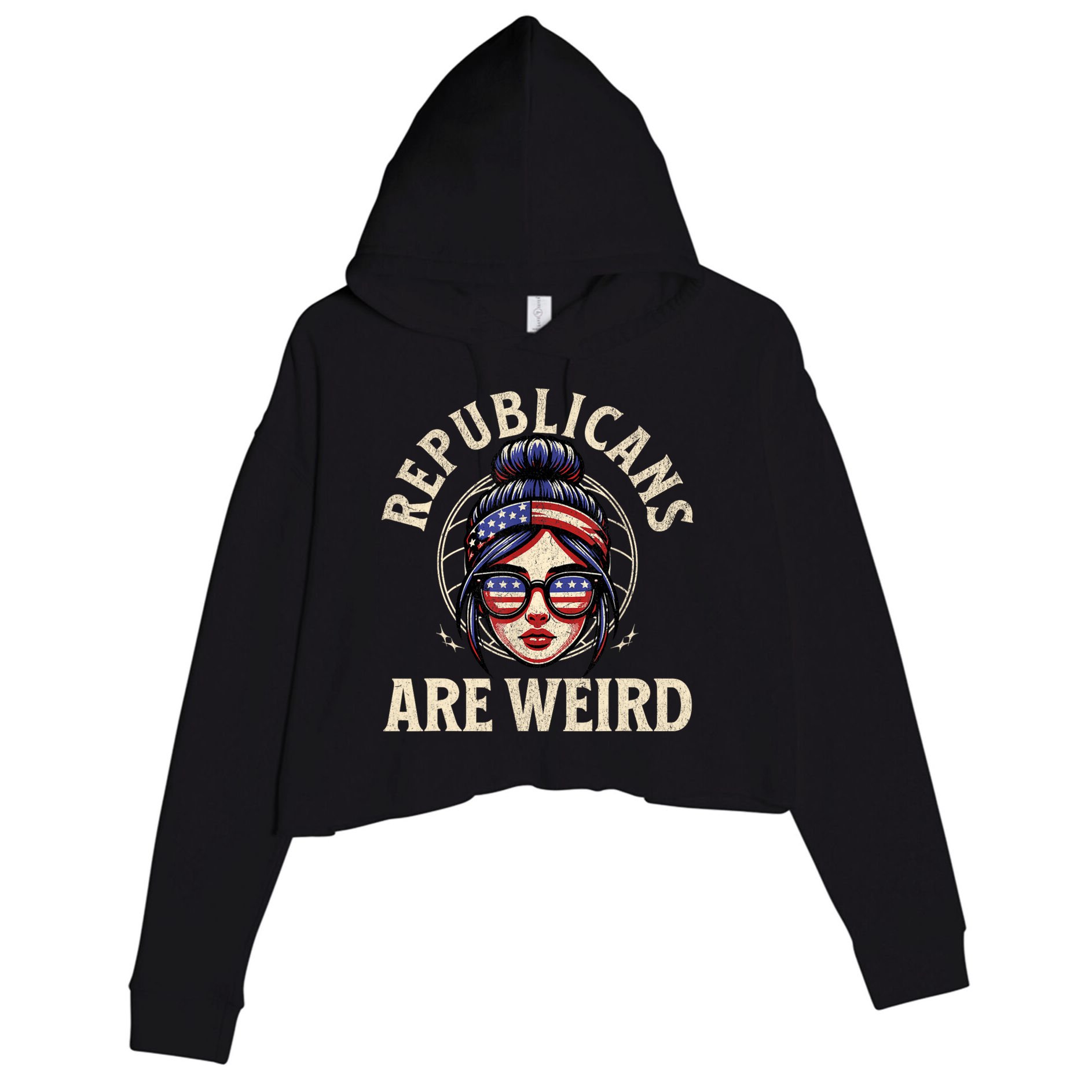 Republicans Are Weird Funny Political Election 2024 Crop Fleece Hoodie