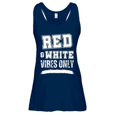 Red And White Game Day High School Football Ladies Essential Flowy Tank