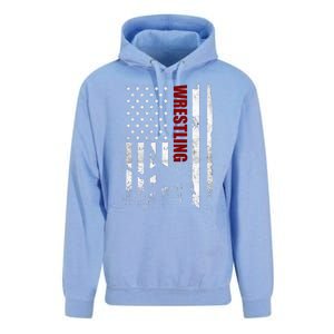 Retro American Wrestling US Flag Wrestling Unisex Surf Hoodie