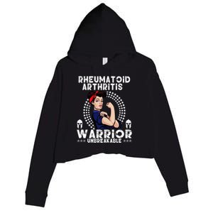 Rheumatoid Arthritis Warrior Awareness Unbreakable Gift Crop Fleece Hoodie