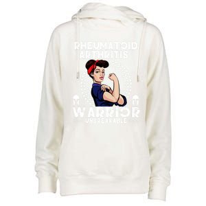 Rheumatoid Arthritis Warrior Awareness Unbreakable Gift Womens Funnel Neck Pullover Hood