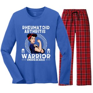 Rheumatoid Arthritis Warrior Awareness Unbreakable Gift Women's Long Sleeve Flannel Pajama Set 