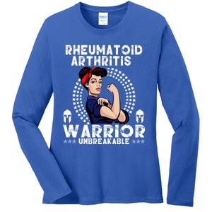 Rheumatoid Arthritis Warrior Awareness Unbreakable Gift Ladies Long Sleeve Shirt