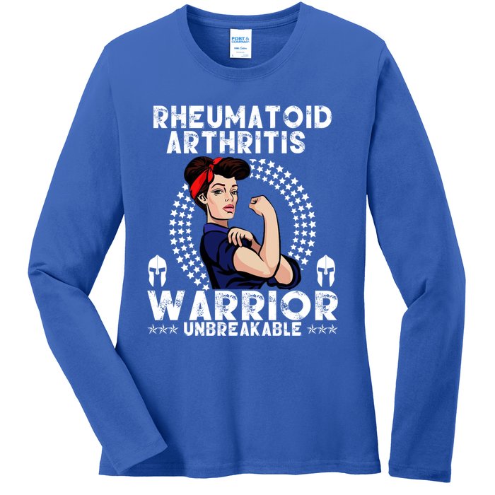 Rheumatoid Arthritis Warrior Awareness Unbreakable Gift Ladies Long Sleeve Shirt